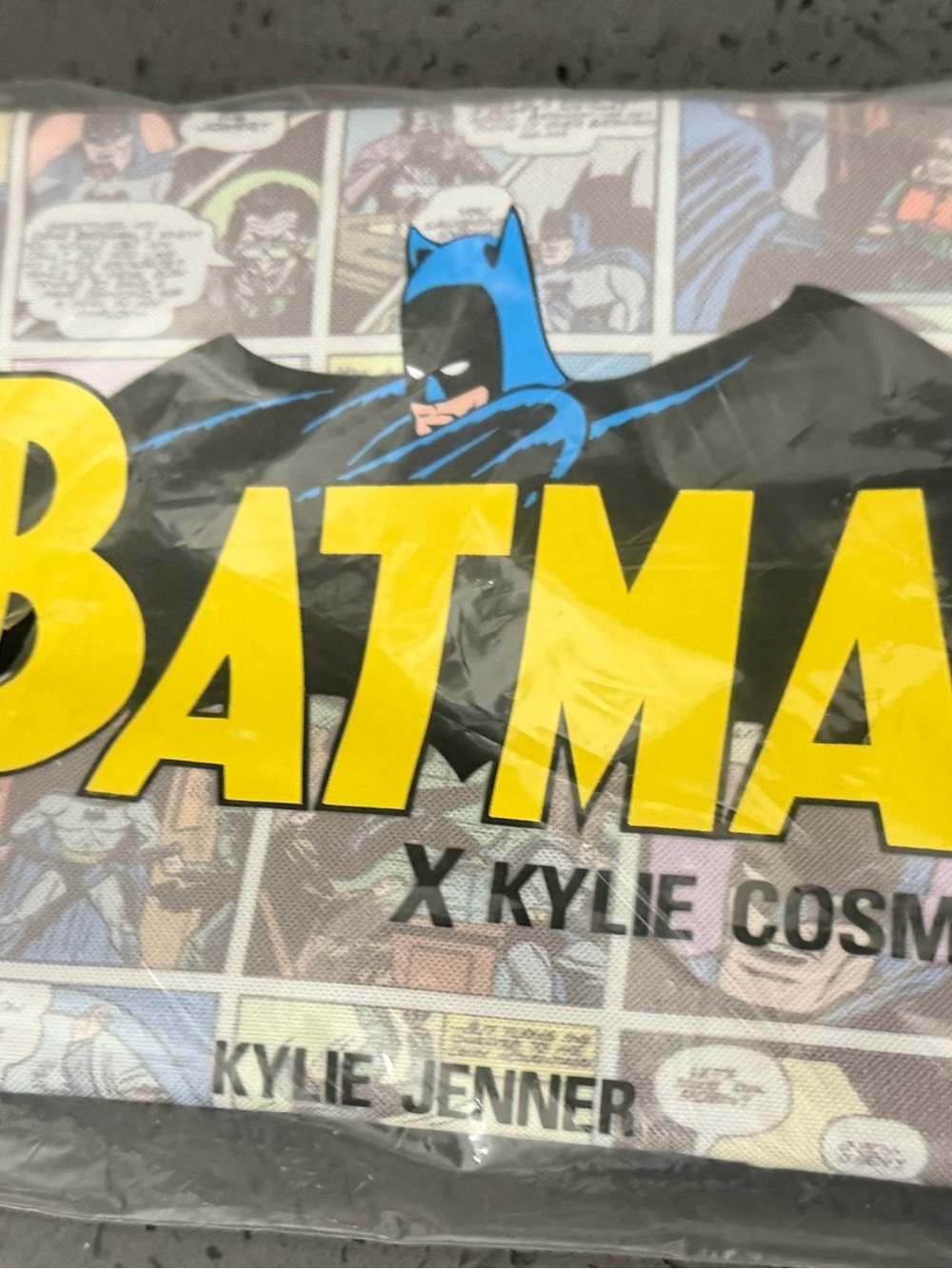 Kylie Cosmetics Batman makeup pouch holder bag Black, Yellow & Blue